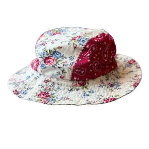 Vintage Gymboree Baby Girl Sun Hat Patchwork Bandana Floral Infant 0-6 Months